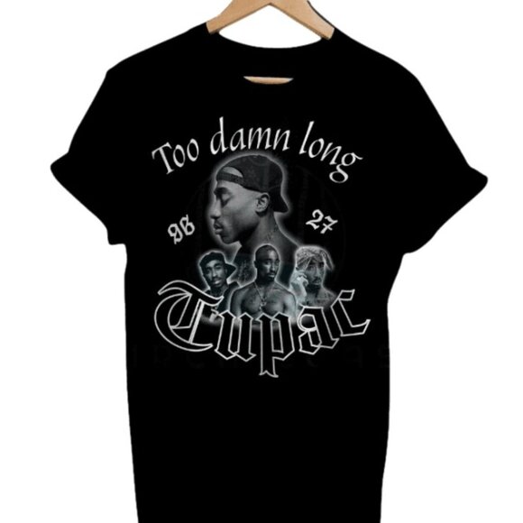 Tupac 27 Years Too Damn Long Graphic Tee Hip Hop Music Fan Gift Casual Rap Shirt - Picture 1 of 5